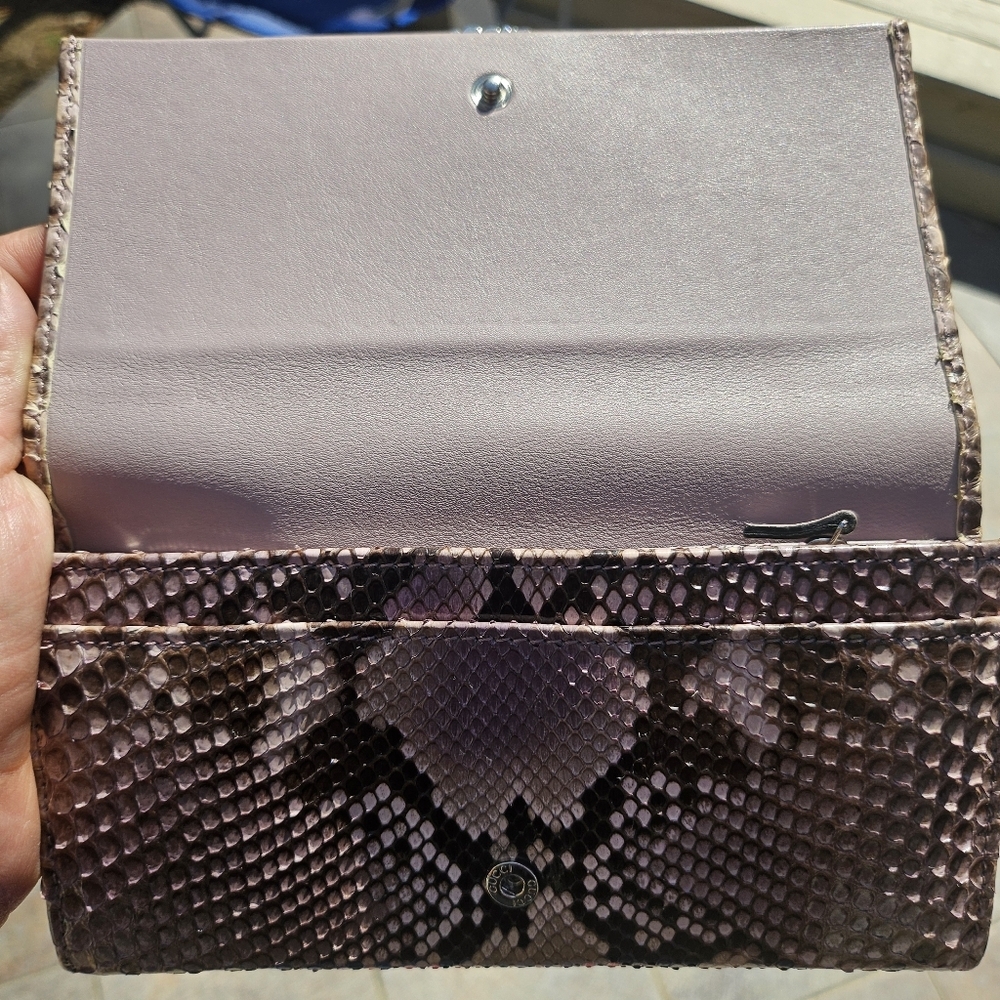 Gucci Python Continental Wallet w/ Crystal GG Logo | Box & Dustbag - Picture 8 of 14